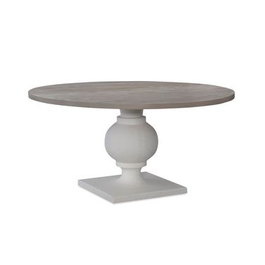 Ella Dining Table In Cerused Oak and White