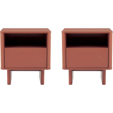 Ella Nightstand Set of 2 In Terracotta