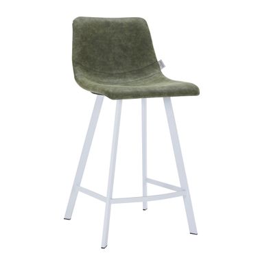 Elland Counter Stool In Olive Green White Base