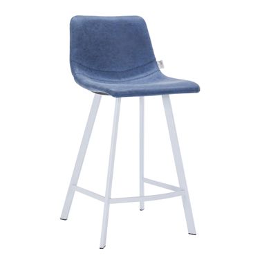 Elland Counter Stool In Peacock Blue White Base
