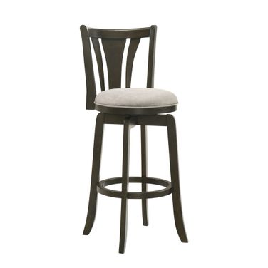 Elle 30 Inch Bar Height Swivel Barstool In Gray and Dark Roast
