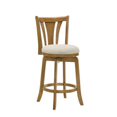 Elle 30 Inch Bar Height Swivel Barstool In Ivory and Amber Glow