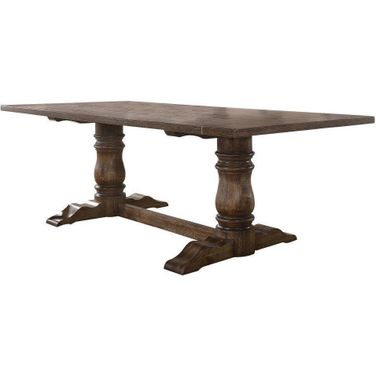 Ellen Solid Wood Dining Table In Antique Natural Oak