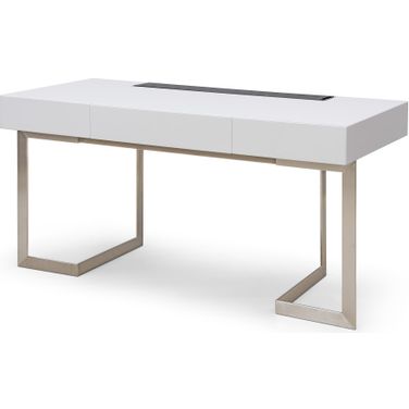 Ellen White Gloss And Black Oak Desk