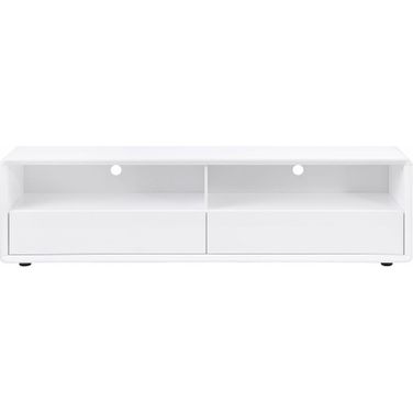 Ellice 71 Inch TV Stand Media Console White In White High Gloss