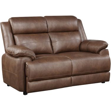 Ellington Upholstered Padded Arm Loveseat Dark Brown
