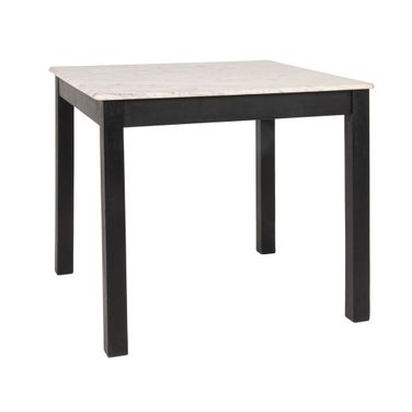 Elliot Square Teak and Marble Dining Table In Black