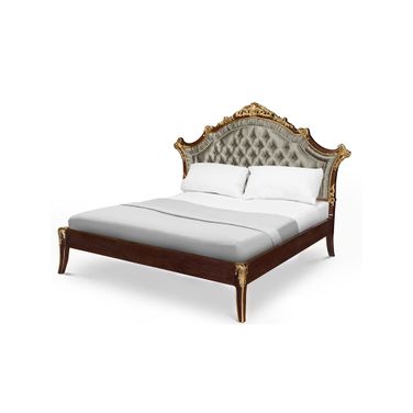 Elliot Uph King Bed In Brown and Gold