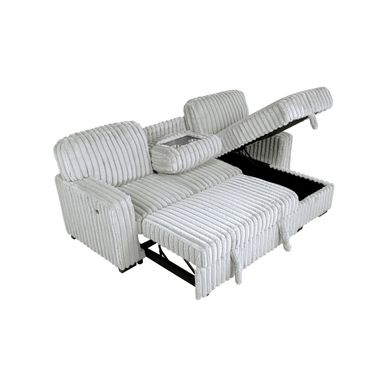 Ellison 2-Piece Corduroy Sectional in Light Gray