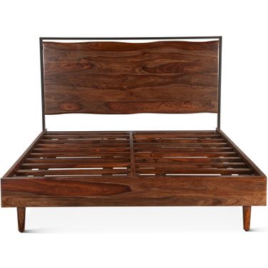 Elliston Queen Bed In Sheesham with Natural