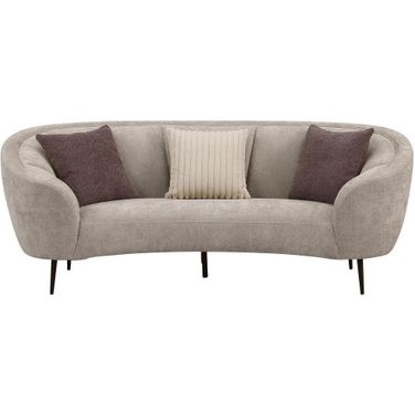 Ellorie Upholstered Channel Back Curved Sofa In Beige