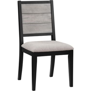Elodie Upholstered Padded Seat Dining Side Chair Dove Grey and Black Set of 2