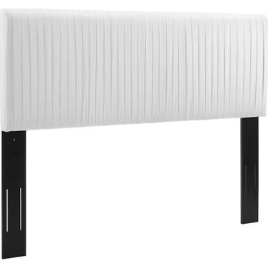 Eloise Channel Tufted Performance Velvet Full/Queen Headboard In White