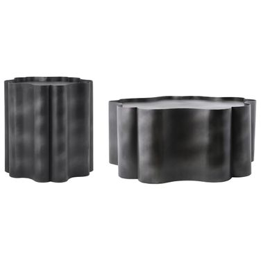 Eloise Iron Occasional Table Set In Black and Antique Black