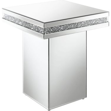 Elora Pedestal Square Top Accent Table Mirror