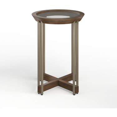 Elora Round Accent Table In Walnut