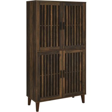 Elouise 4-door Engineered Wood Tall Accent Cabinet Dark Pine
