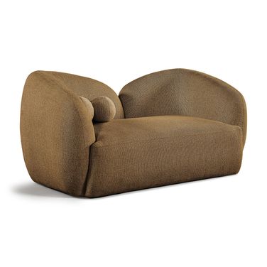Elowen 68 Inch Fabric Upholstered Loveseat In Brown