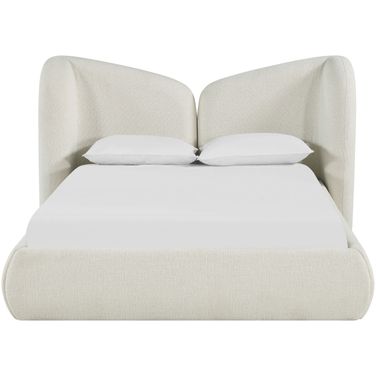 Elowen Chenille Fabric Upholstered Full Bed In Cream