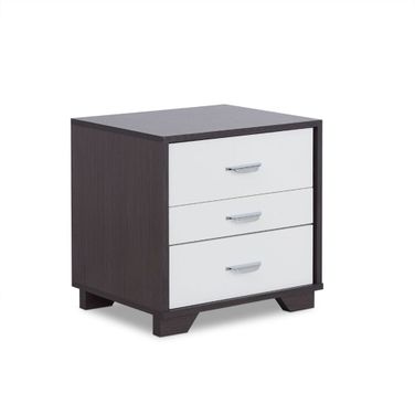 Eloy White and Black Nightstand