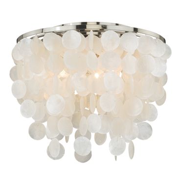 Elsa 13.5 Inch Flush Mount Ceiling Light In Satin Nickel