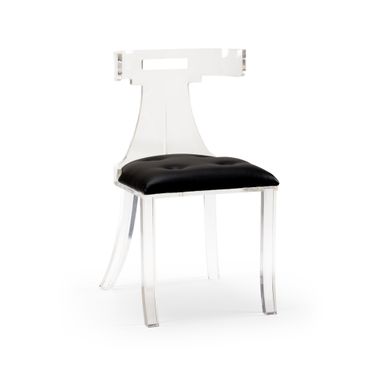 Elsa Chair Leather Set of 2 In Clear
