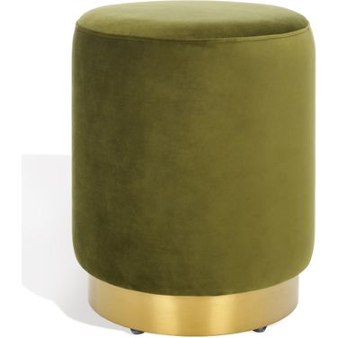 Elsworth Ottoman In Olive Green and Brass