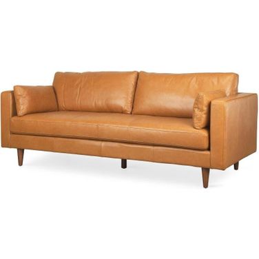 Elton Tan Leather Sofa
