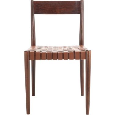 Eluned Leather Dining Chair Set of 2 in Cognac DCH1201A-SET2