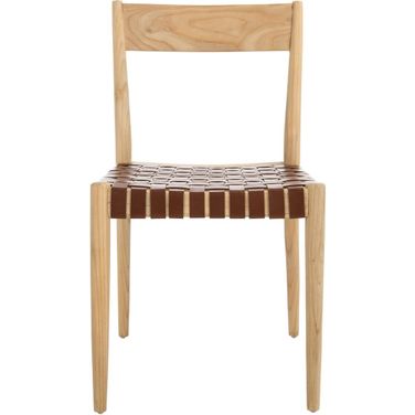 Eluned Leather Dining Chair Set of 2 in Cognac DCH1201D-SET2