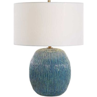 Elysia Textured Table Lamp In Blue