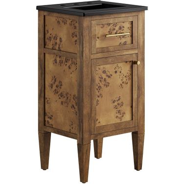Elysian 18 Inch Wood Bathroom Vanity In Black/Brown