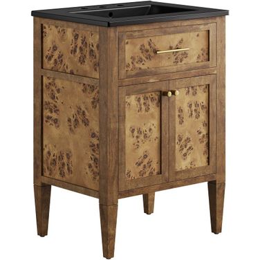 Elysian 24 Inch Wood Bathroom Vanity In Black/Brown
