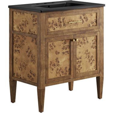 Elysian 30 Inch Wood Bathroom Vanity In Black/Brown