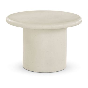 Emara 16 Inch Concrete and Fiberglass Indoor/Outdoor Coffee Table In Cream
