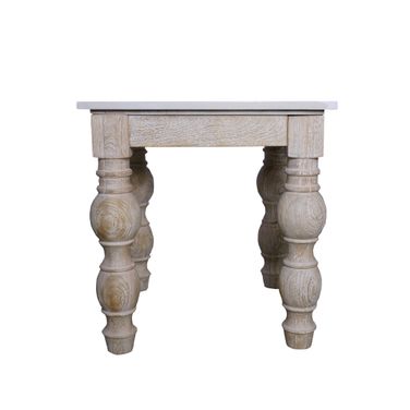 Ember Marble Indoor Square Side Table In White Wash