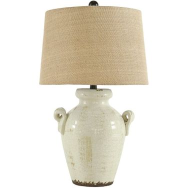 Emelda Cream Ceramic Table Lamp
