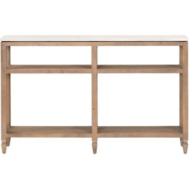Bella Antique Emerie Narrow Console Table In Smoke Gray Pine