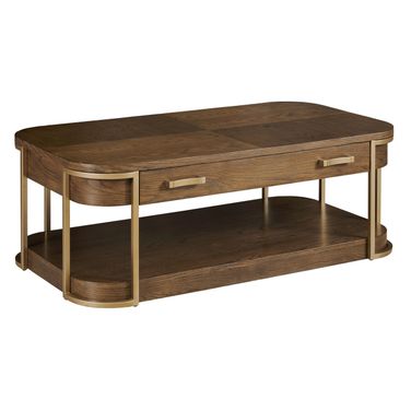 Emerit Rectangular Coffee Table with Casters In Spice