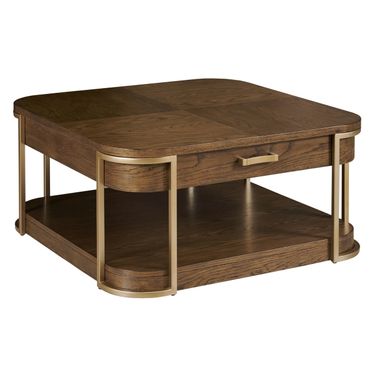 Emerit Square Coffee Table with Casters In Spice