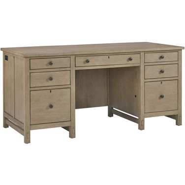 Emerson 66 Inch Executive Desk In Light Elm