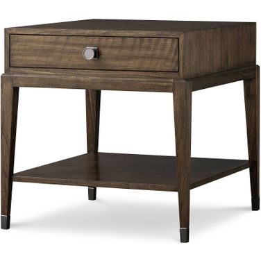 Emerson Chairside Table In Brunette