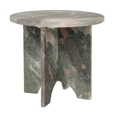 Emerson Sculptural Marble Table with Interlocking Base In Mint