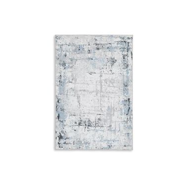 Emertonly 5 ft x 7 ft Washable Rug In Blue/Gray/White