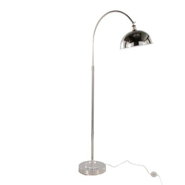 Emery 63.5 Inch Metal Floor Lamp In Polished Nickel and Clear