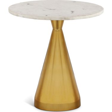 Emery Marble End Table In White