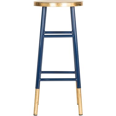 Emery Navy and Dipped Gold Leaf Bar Stool