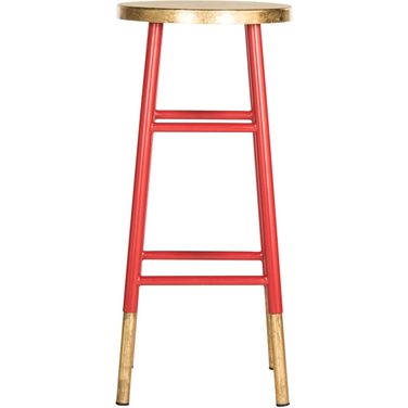 Emery Red and Dipped Gold Leaf Bar Stool
