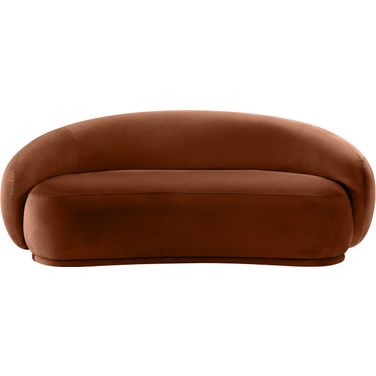 Emery Velvet Loveseat In Cognac Velvet