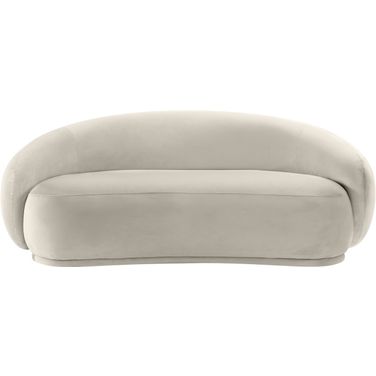 Emery Velvet Loveseat In Cream Velvet